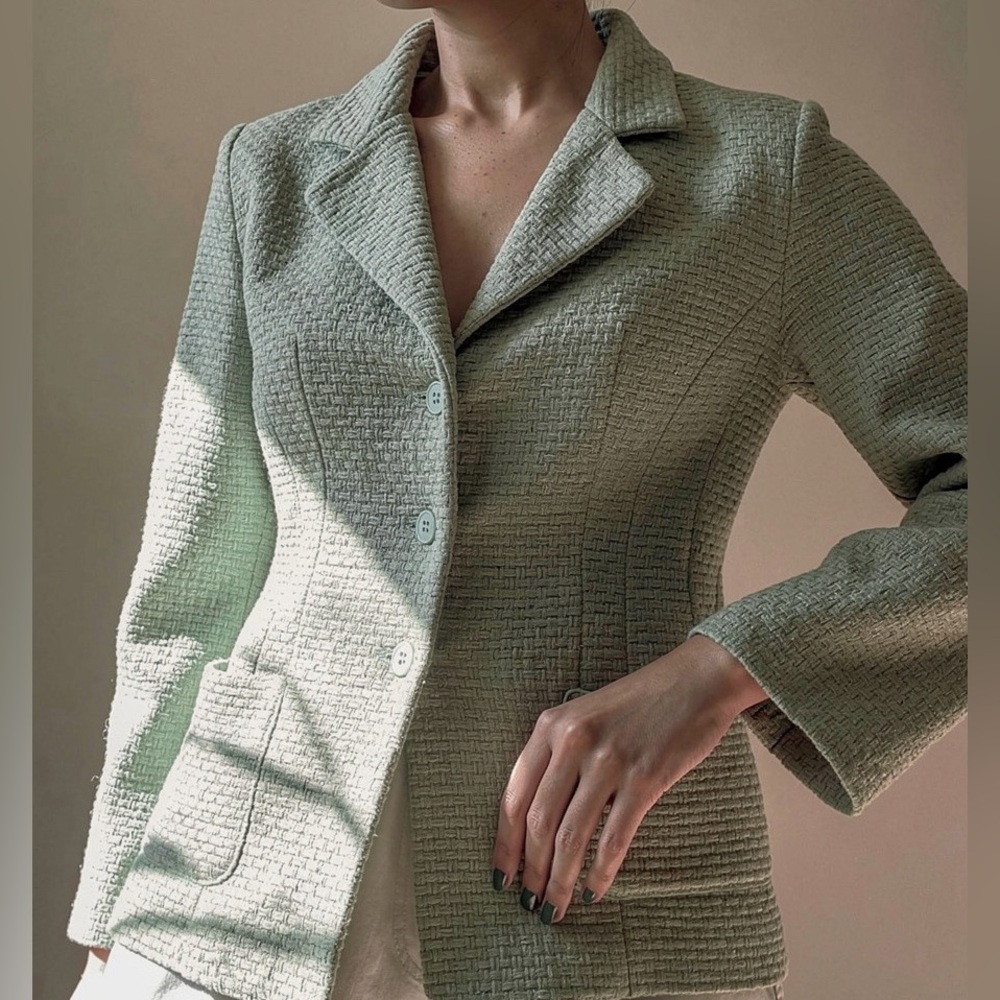 Vintage Philosophy di Alberta Ferretti Textured Knit Blazer Cardigan Jacket